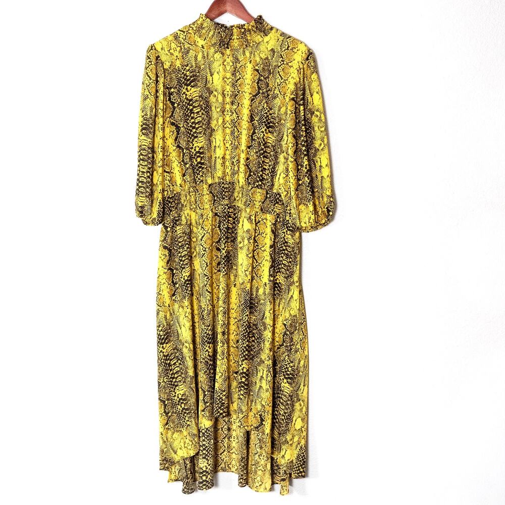 Nanette Lepore Maxi Dress 16 Yellow Black Statement Glam Luxe Editorial